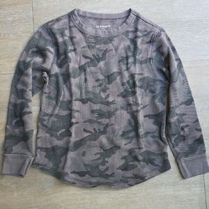 Old Navy Camo Kids Long Sleeve Shirt - Gray 6/7